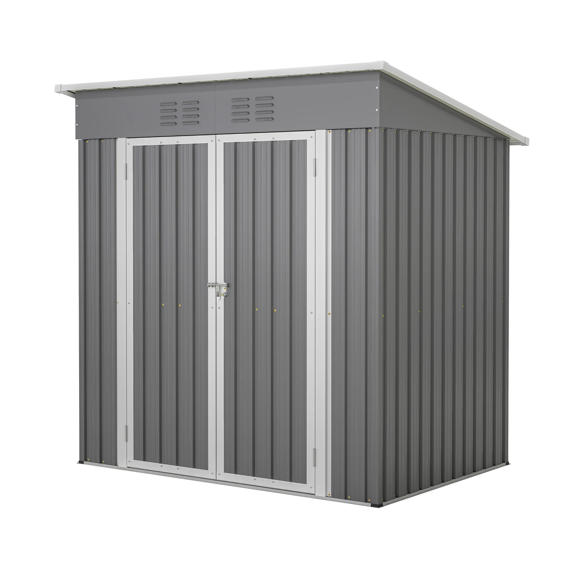 Outdoor Storage Shed, 6 X 4 FT Large Metal Utility Tool Sheds with Floor Frame, Steel Garden Shed for Backyard Garden Patio Lawn