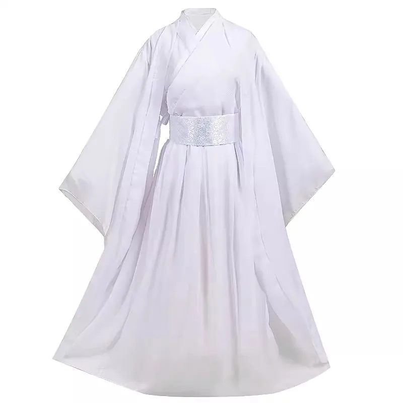 Xie Lian Cosplay Fantasia com Peruca, Peruca Han Fu Branco, Peruca de bambu Anime, Prop Prop, Xie Lian, Guan Ci Fu