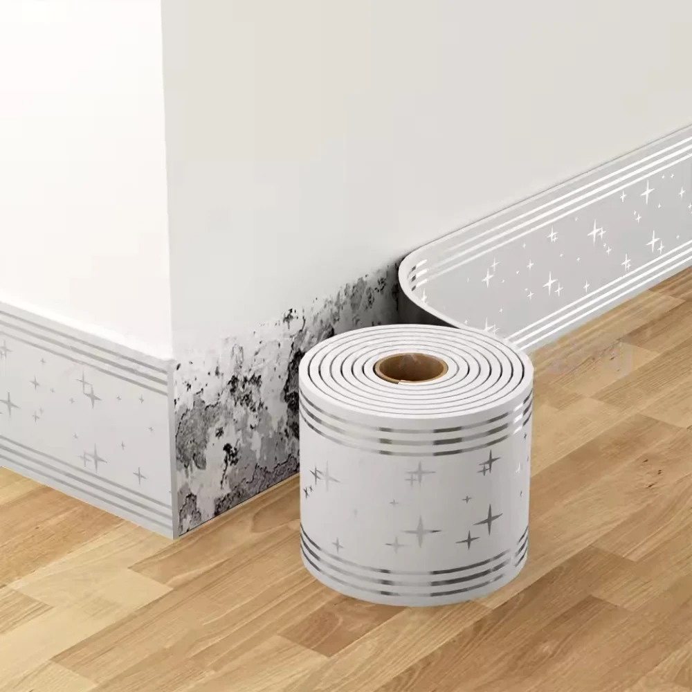 1pc 196.85inX3.94in Self-Stick Baseboard Trim-Anti-Collision Waterproof Wall Waistband Sticker for Living Room Bedroom Home