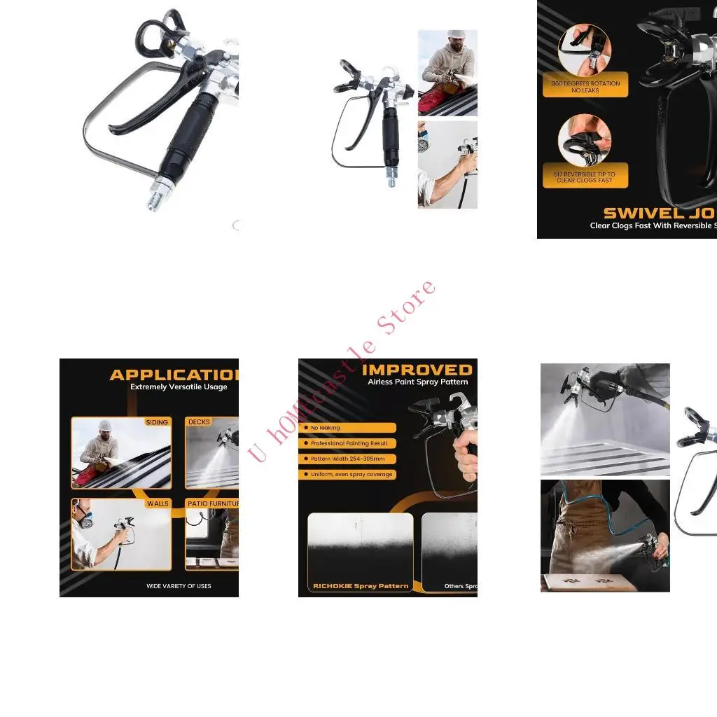 63HF Heavy Duty Efficient Airless Paint Sprayer Guns High Pressure with Joint Safety Lock And Antislip Rubber Handle