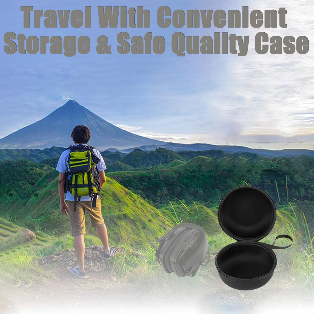 Noise-Canceling Headset Box Tactical Earmuffs Storage Bag,For Travel Sports Cycling Hard Protection Case Fit Foldable Headphones