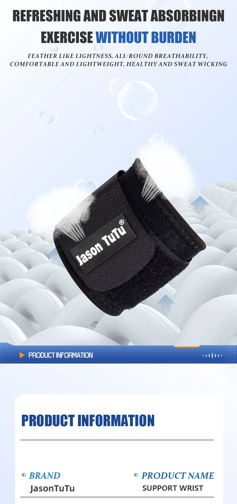 JASONTUTU 1 Stück Verstellbares Handgelenkband für Gewichtheben, Fitnessbandage, Handgelenkstütze, Schutzausrüstung, Handgelenksband, Tennisbandage – Detail 7