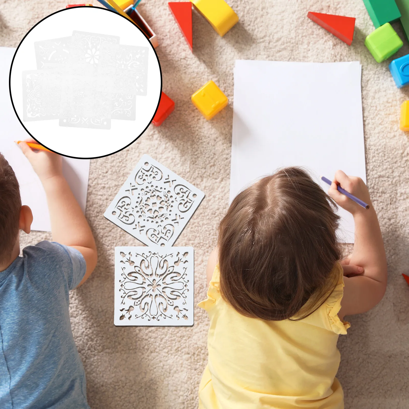 

7Pcs Wall Painting Stencils Mandala Templates for DIY Home Decor Reusable Art Crafts Compact Portable Painting Supply