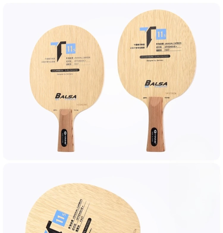 YINHE T-11S/10S Tischtennisschläger Balsa Leichtgewicht Carbonfaser T11 Klinge Original Galaxy Design Tischtennisschläger für Sport – Detail 4