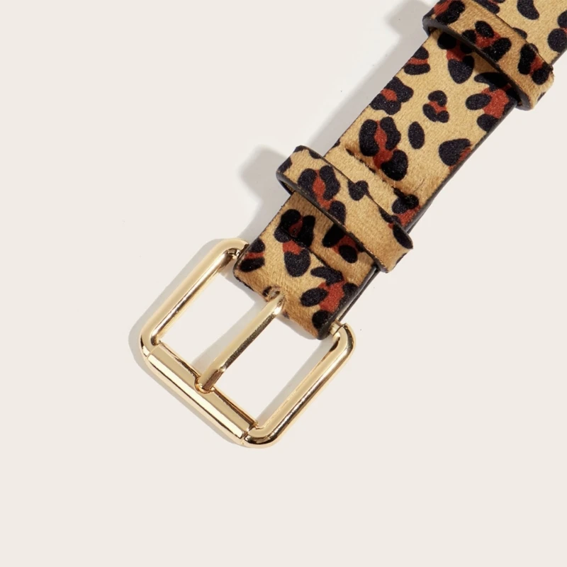 Cadena cintura única con hebilla caliente, cadena con estampado leopardo, cinturón vaquera para mujer, fiesta