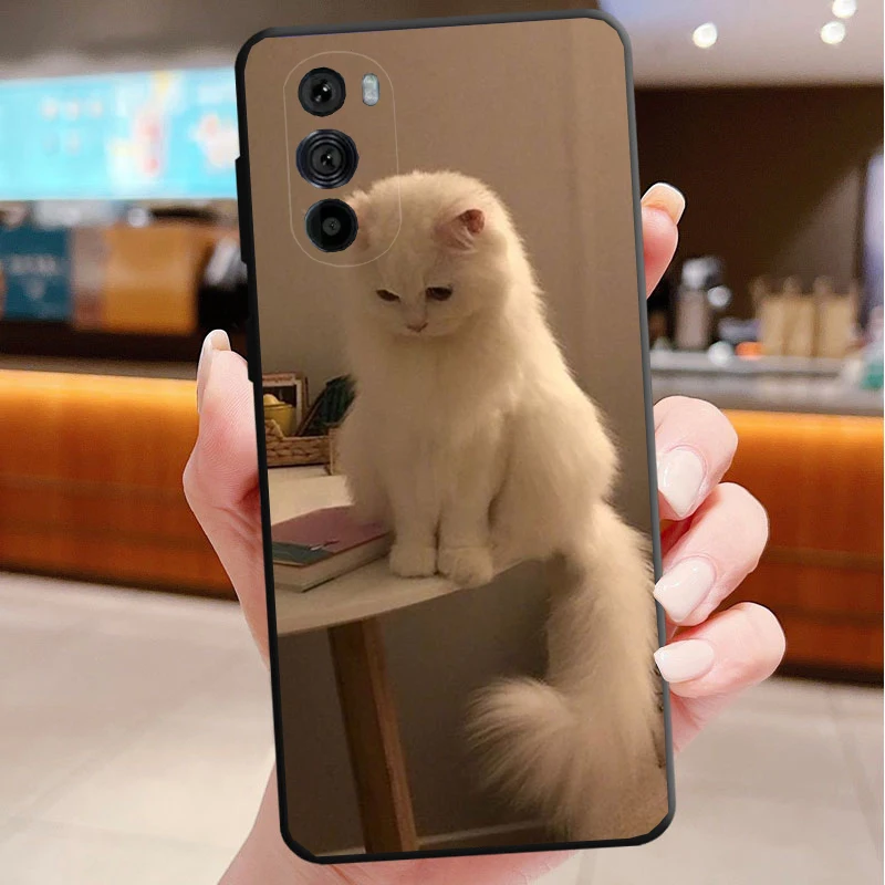 เคสโทรศัพท์สำหรับ Motorola Edge 50 40 Pro 60 50 40 30 Ultra Neo Fusion Moto G Play G Stylus G Power G ลายแมวน่ารัก