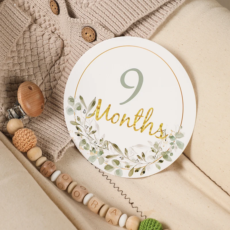 1Set Baby Milestone Cards Month Sticker Baby Memorial Birth Monthly Kids Commemorative Card Photography Props Accessories Gift