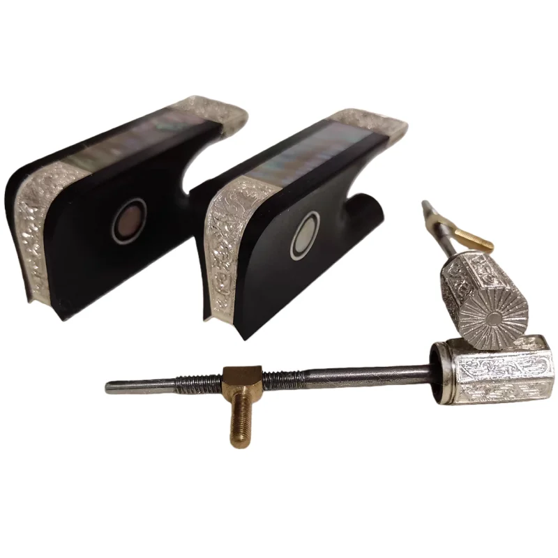 

*Ограниченный * Черное дерево, альт, смычок для скрипки, лягушка с резными деталями из чистого серебра, аксессуары для смычка для скрипки 4/4, лягушка для смычка для альта