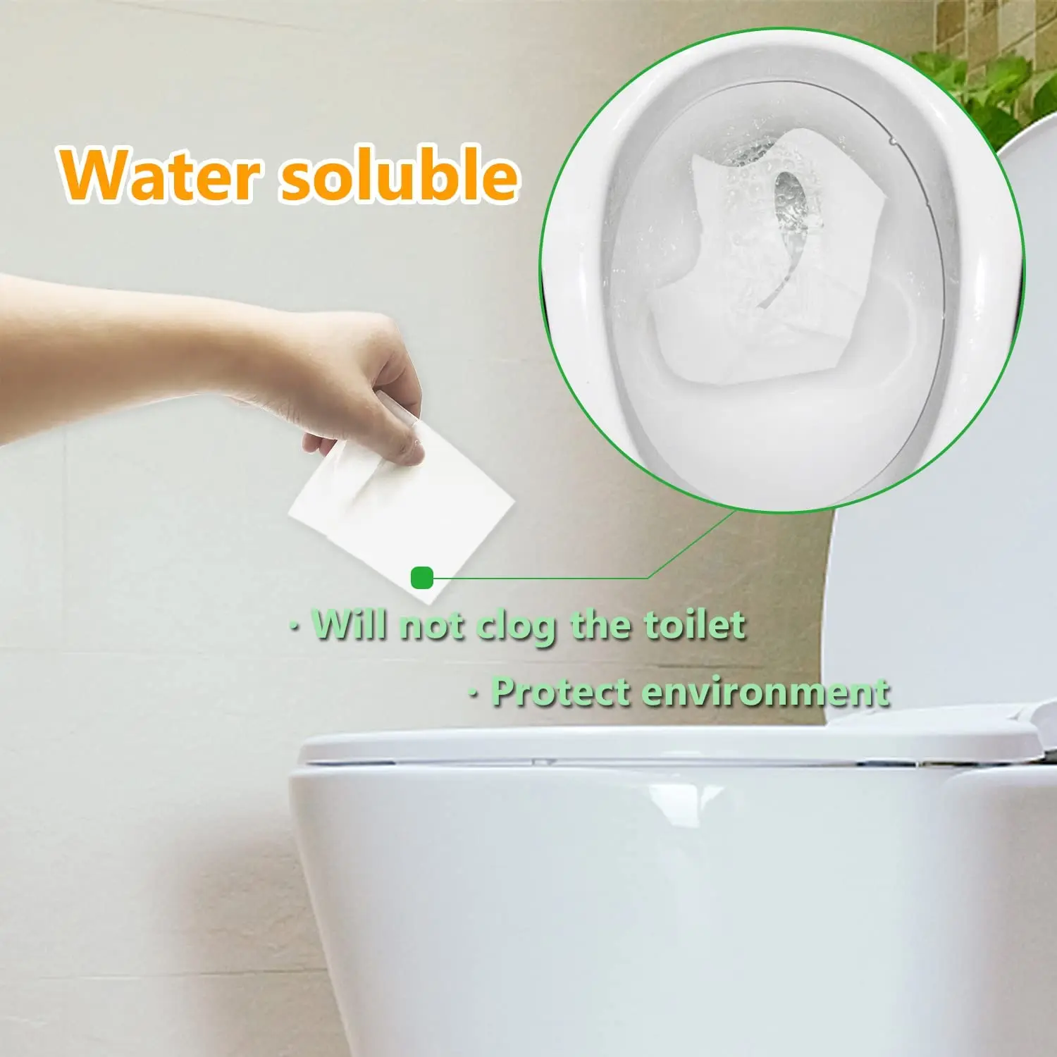 Portable Disposable Toilet Seat Cover Travel Camping Hotel Bathroom Accessories Degradable Waterproof Soluble Water Toilet Mats