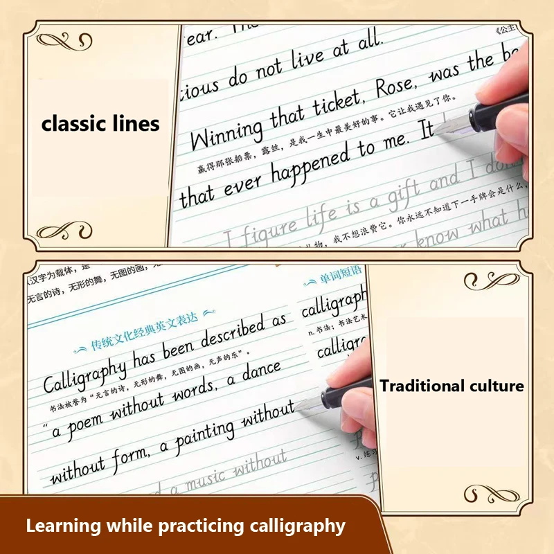 كتاب ممارسة الكتابة اليدوية الإيطالي المائل والمخطوطة باللغة الإنجليزية للبالغين - أدلة للعمل والخط #4