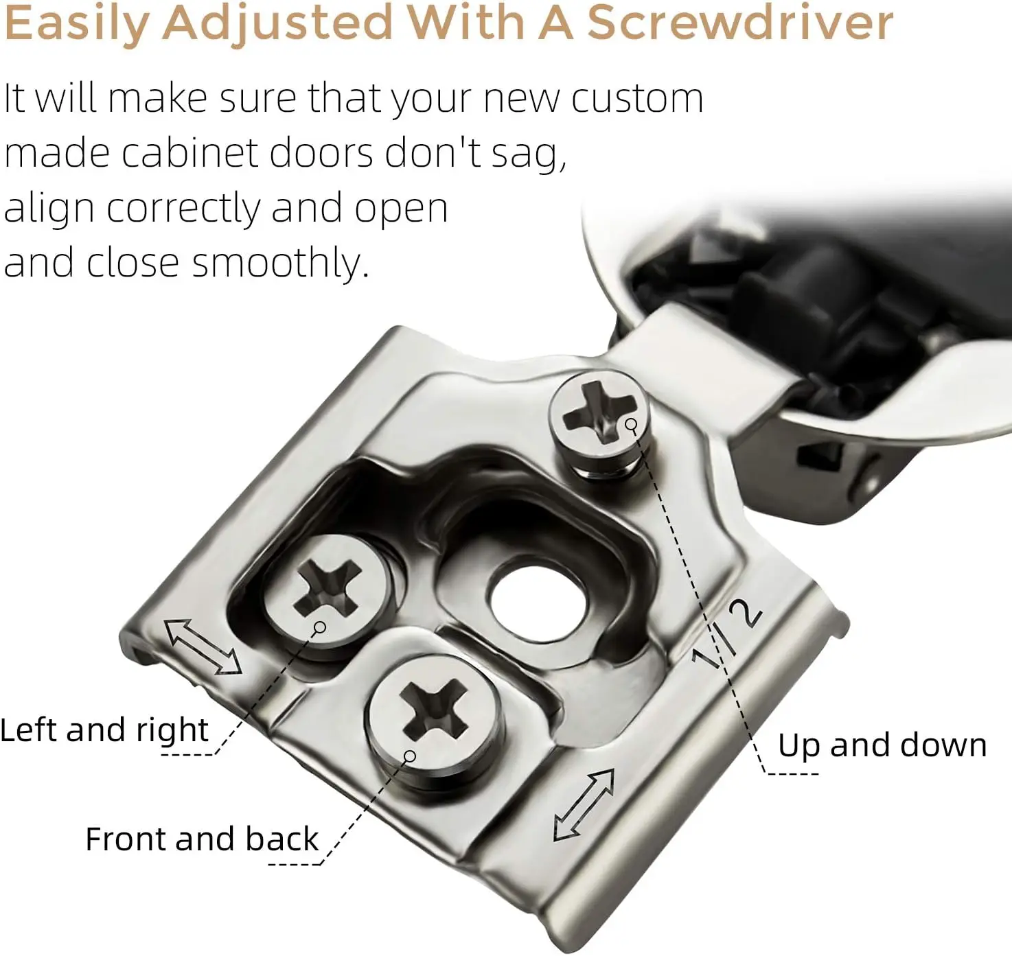 

Ravinte 30 Pack 15 Pairs 1/2 Inch Overlay Soft Close Hinges For Kitchen Cabinet Hinges Satin Nickel Hidden Hinges Stainless