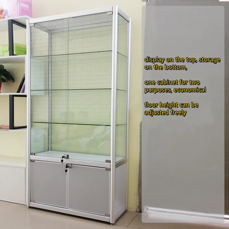 2025customized.Customized High Quality Commercial Modern Design Glass Display Tower Aluminum Frame Display With Shelves