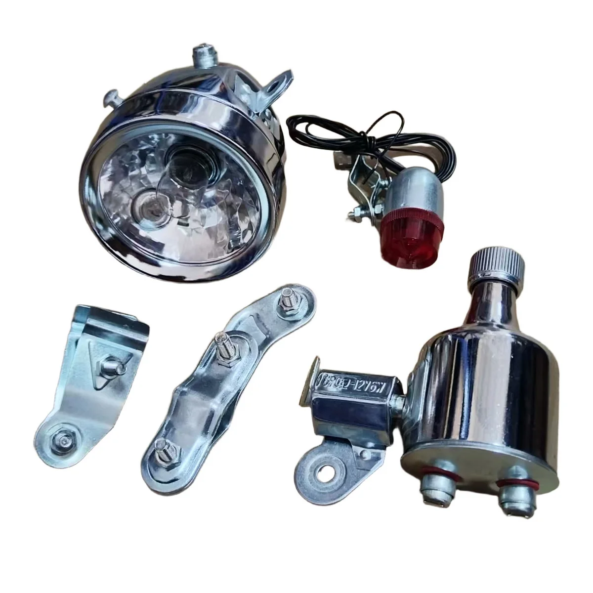 Friction Generator Dynamo Head Tail Light LED Lamp MTB Mountain Cycling Taillight Headlight Kit 12V 6W