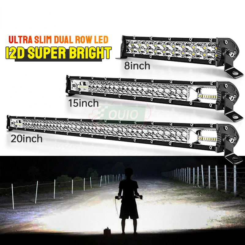 Światło robocze/lekki pasek 12V 24V Led lampa Super cienki listwa LED do ciągnika 4X4 Offroad 4WD ATV ciężarówka LED Spot Flood listwa Led światła