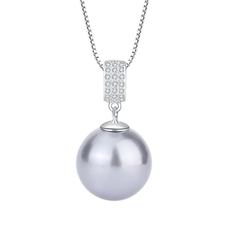 Collier pendentif perle pour femme, or 18 carats, platine fritillaria, rétro, PT950, cadeau d'anniversaire, 16mm