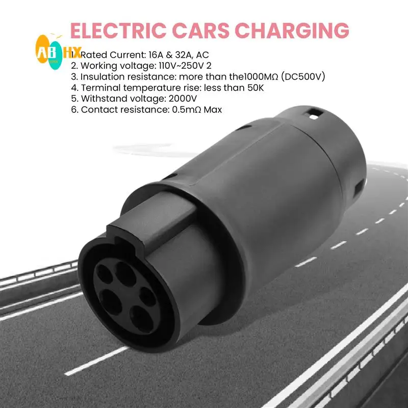 ABHX-EVSE J1772 Adaptor Type 1 To Type 2 Socket Electric Vehicle Car EV Charger Connector IEC 62196 Adapter For Cars Vehicle