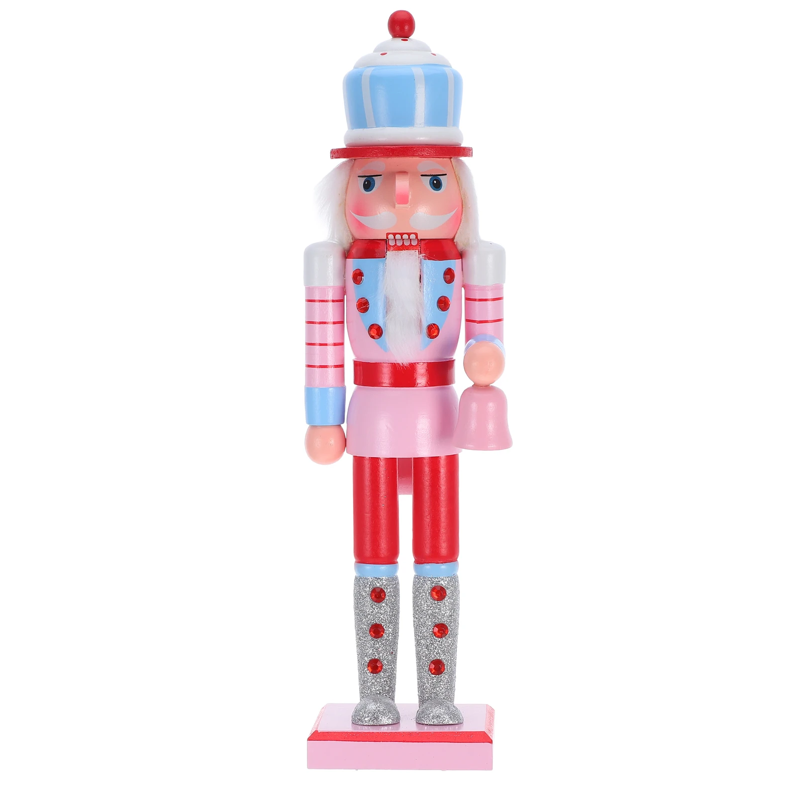 

Christmas Figures Pink Wooden Soldier Candy Color Handcrafted Decor Ornament Holiday Home Decoration Tabletop Nutcracker Figures