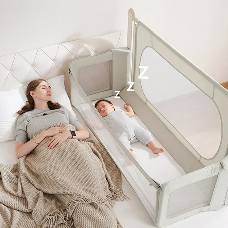 See-Through Mesh Bed for Newborns – Anti-Pressure Sleeping Babynest, Safety Bed Guardrail, Bed-in-Bed Baby Nest