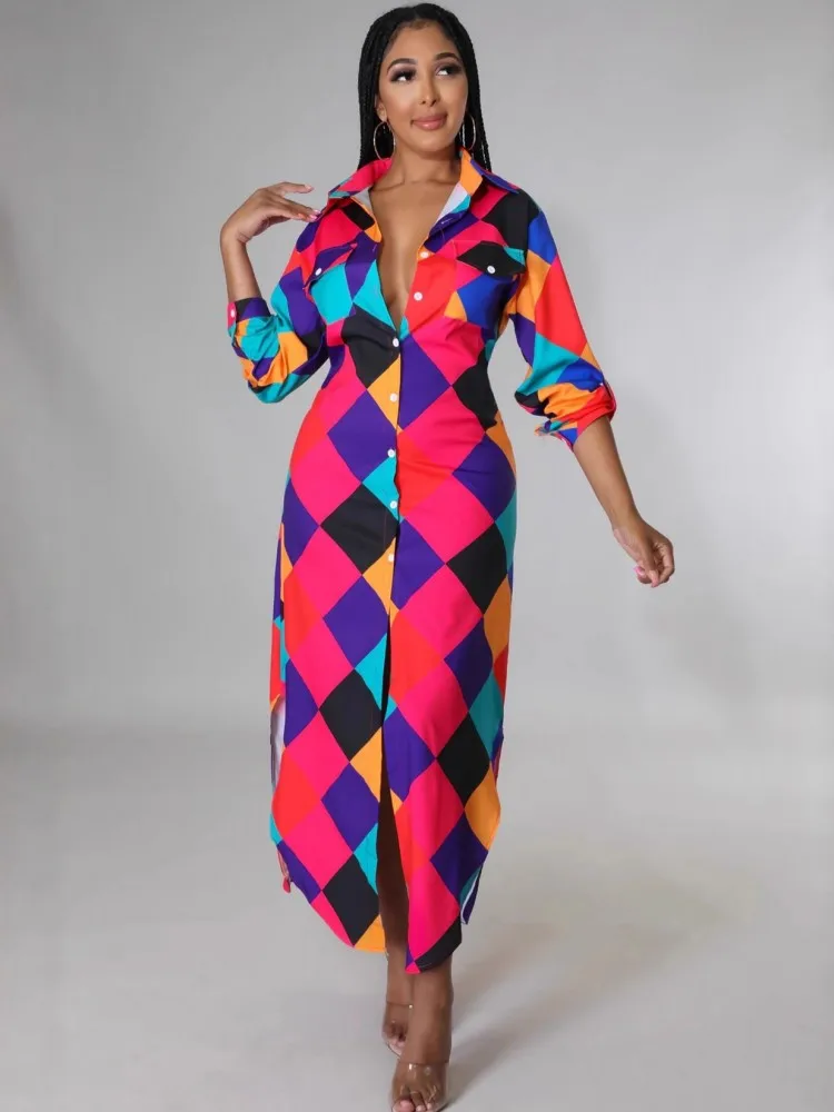 

Африканские платья для женщин, элегантное платье дашики 202, осенне-зимнее платье миди, женская традиционная африканская одежда Fairy Dreaes