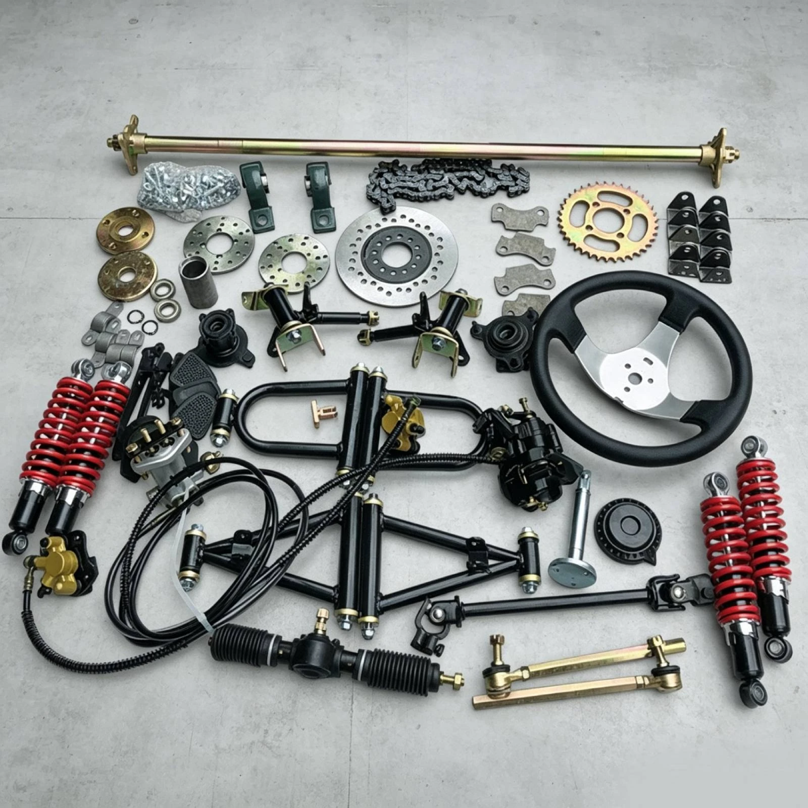 Go-Kart Conversion Kit High-Strength Go-Kart Parts Kit with Axle Long-Lasting Compatible for DIYers, Garage Projects, off-Road - view 3