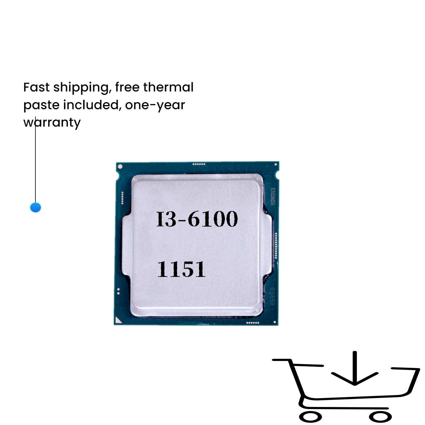 

Двухъядерный процессор Core i3 6100 I3-6100, 3,7 ГГц, LGA 1151.