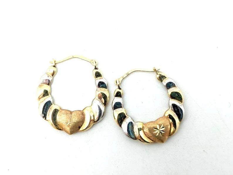 Faionable مزدوجة اللون على شكل قلب هندسية كبيرة الأقراط وصول جديد من سبائك HeCheng جزءا لا يتجزأ من المجوهرات جوهرة اصطناعية