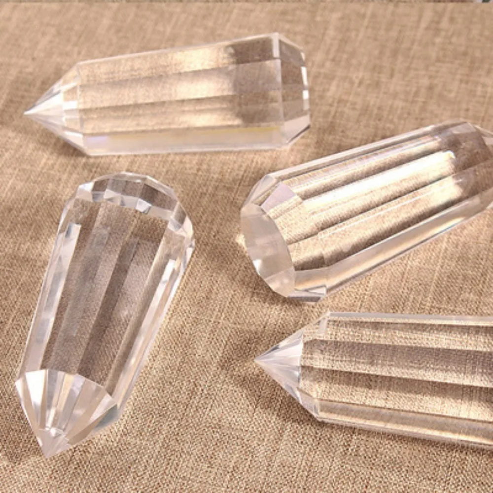 1PCS  12 Sided Clear Lemurian Seed Clear Quartz Natural Vogel Inspired Crystal Wand Healing