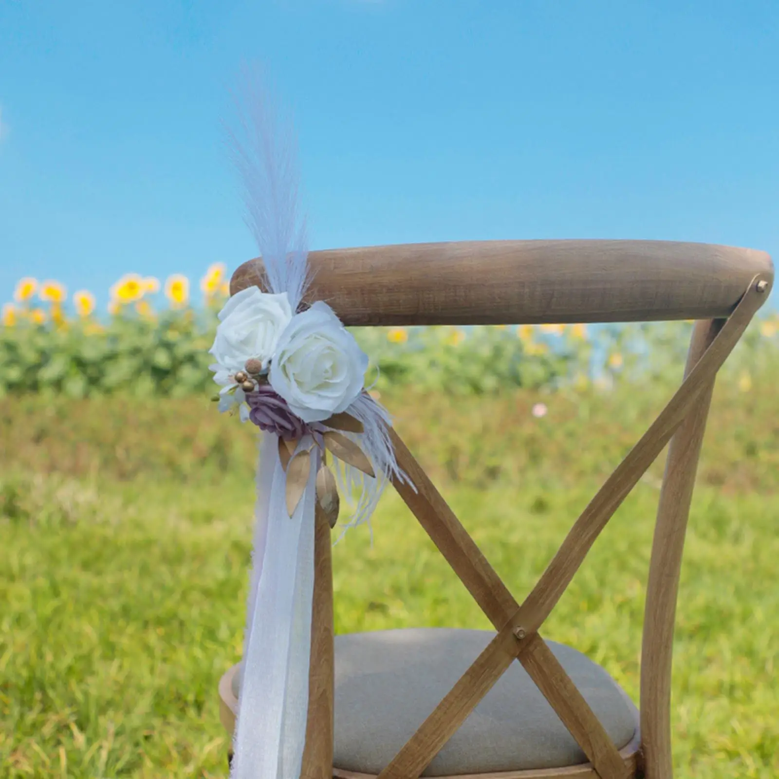 Aisle Chair Back Flower Rose Flower for Wedding Church Holiday Flower view 6