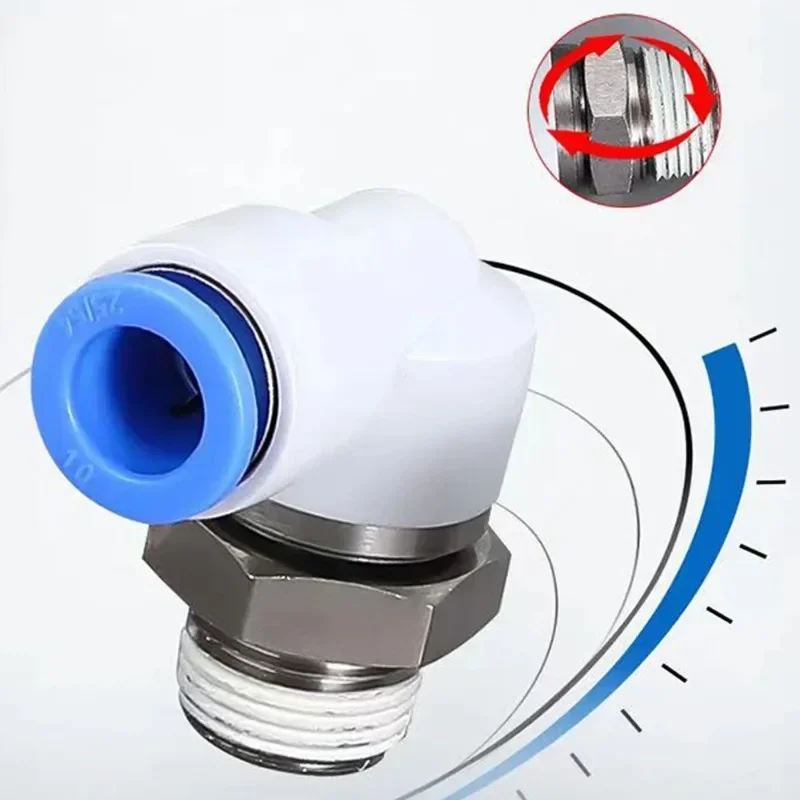 Pneumatic Connectors 360° Rotating Joint Swivel KSL Air Hose 4 6 8 10 12mm BSP Thread 1/8 1/4 3/8 M5 High Speed Rotary Fitting