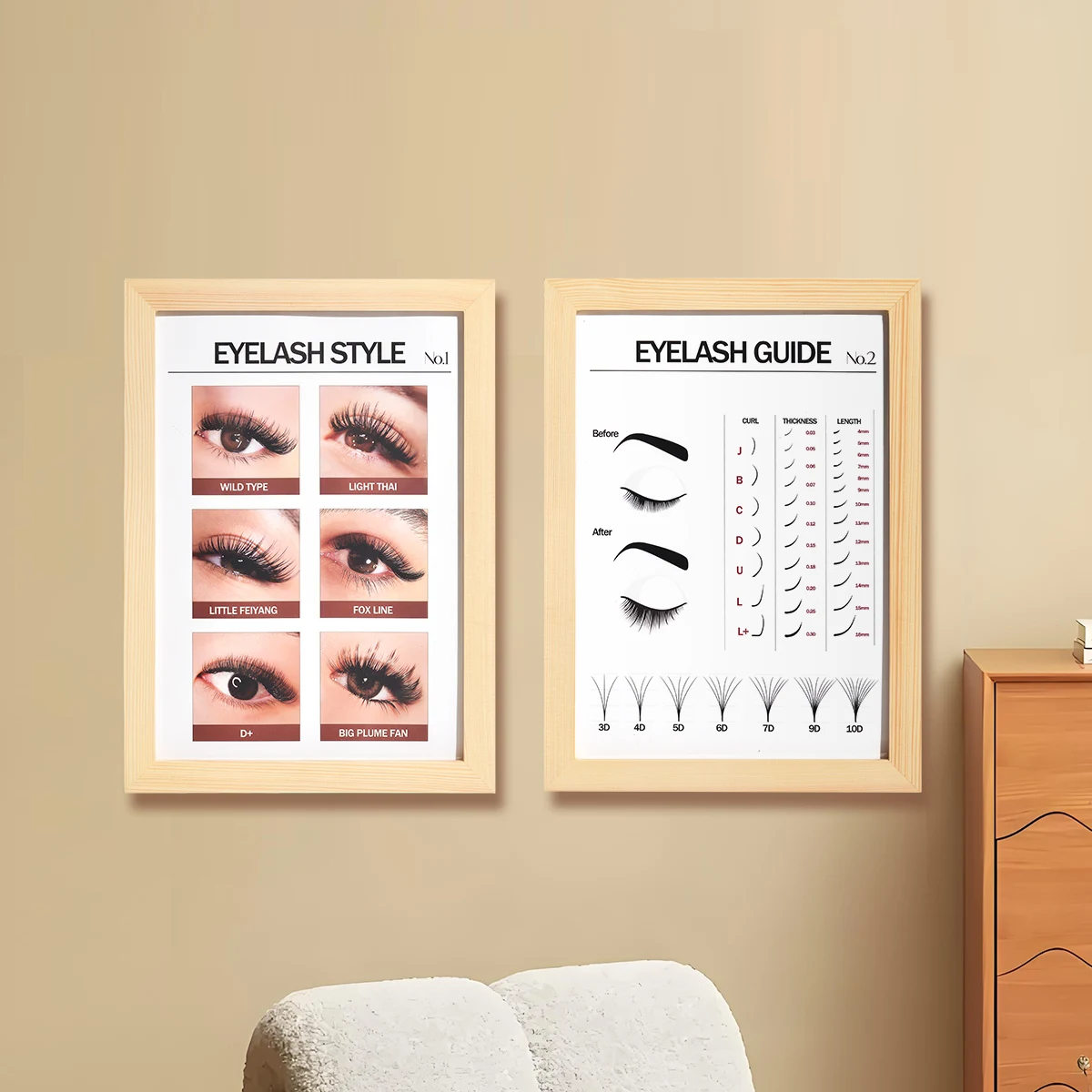 1 PC Eyelash display photo frame, eyelash extension guide painting, false eyelash poster frame, eyelash extension studio tools