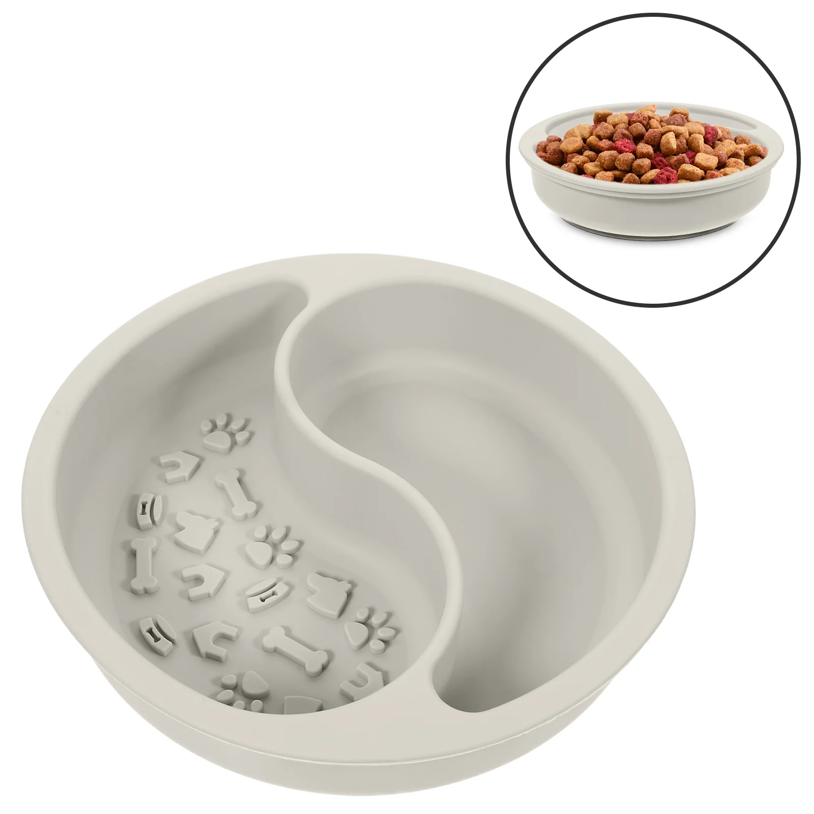 

Silicone Pet Slow Feeder Bowl Large Capacity Safe Feeding Dog Cat Bowl Anti-Slip Water Food Container Suction Cup Indoor Pet