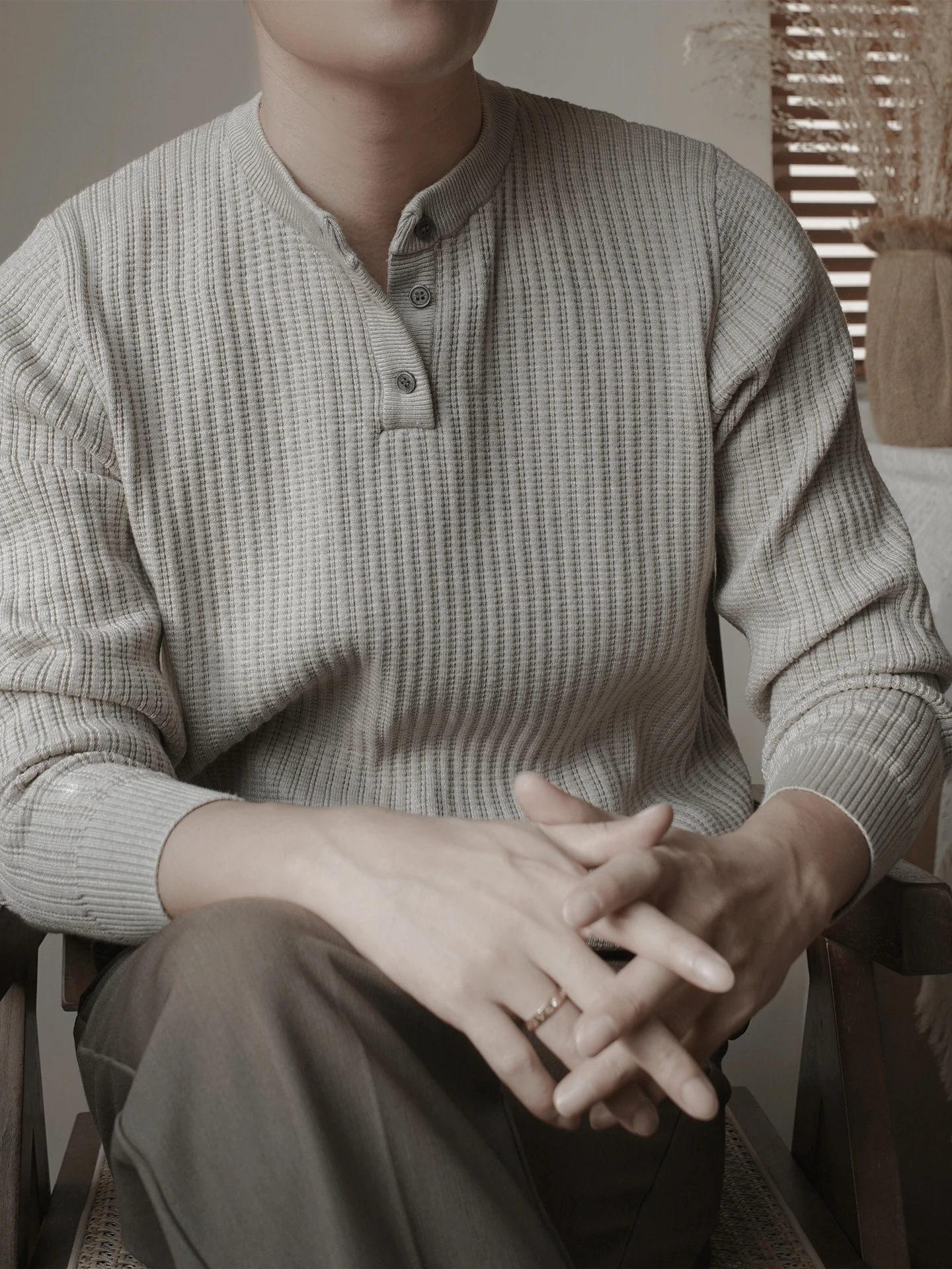 الخريف والشتاء المال القديم سليم صالح مخطط عارضة فضفاض زهرة المشمش محبوك سترة #1