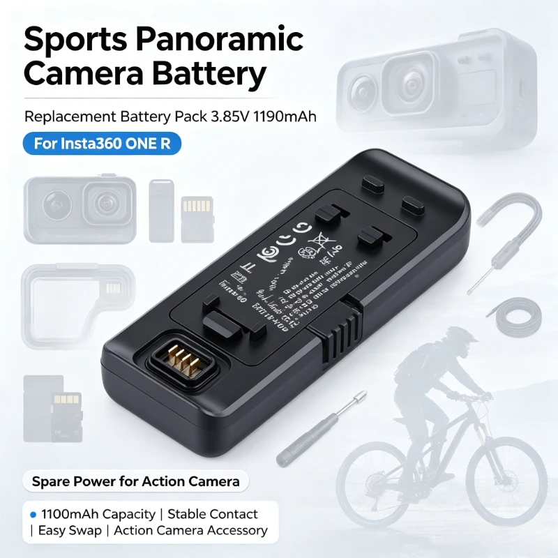 Replacement Battery Pack 3.85V 1190mAh for Insta360 ONE R Sports Panoramic Camera Accessories
