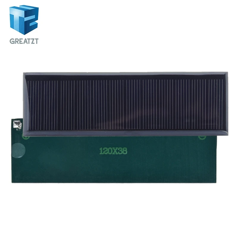 GREATZT 6V 100mA 0.6W Solar Panel Polycrystalline 120*38MM Mini Sunpower Solar System DIY for Battery Cell Phone Charger