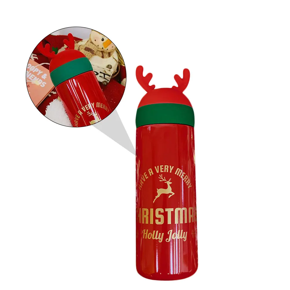 

1pc Christmas Vacuum Cup Gift Insulation Water Bottle Thermal Mug Stainless Steel Cup Home Drink Bottle For Adults Student