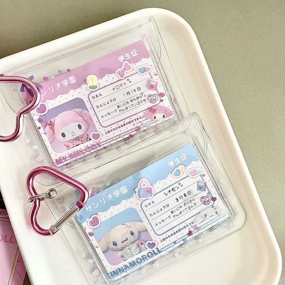 Kawaii Sanrio Card Bag Hello Kitty Kuromi Melody Cinnamoroll Student ID Card Pvc Transparent Storage Bag Girls Gifts image 3