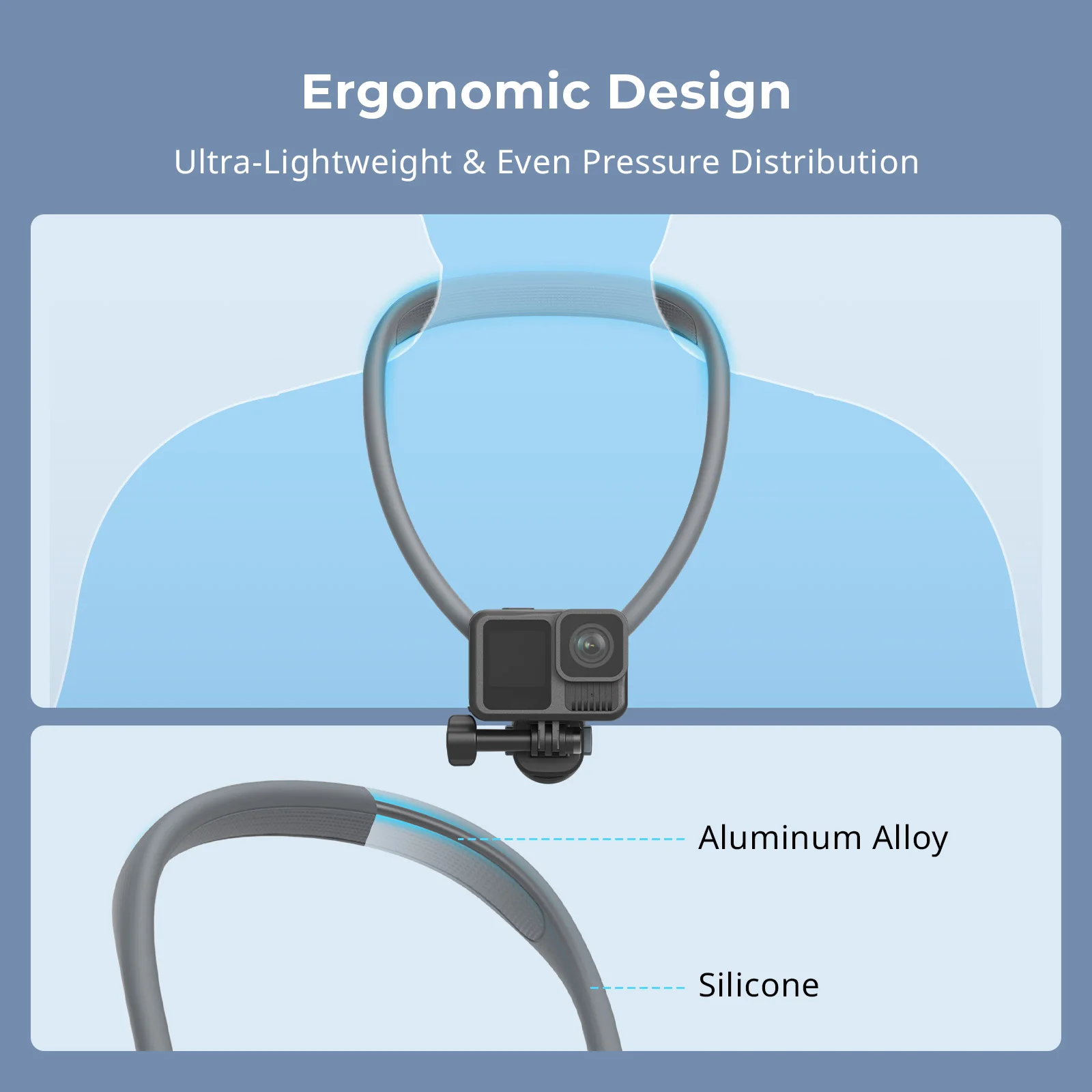 SmallRig Soporte de cuello de liberación rápida para cámara de acción 600 mm Universal apto para DJI para Insta360 para cámaras de acción GoPro 5126
