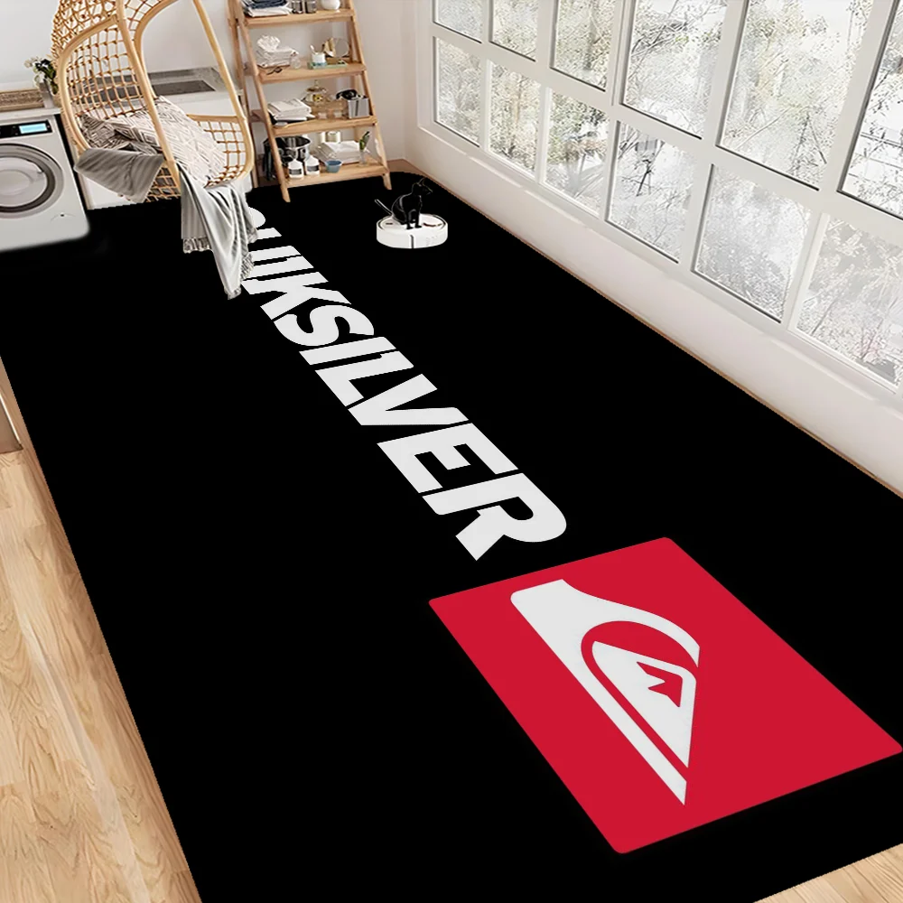 Q-QuiksilverS Logo Hallway Carpet Non-Slip Laundry Room Mat Laundry Decor Balcony Child Living Room Toilet Rug