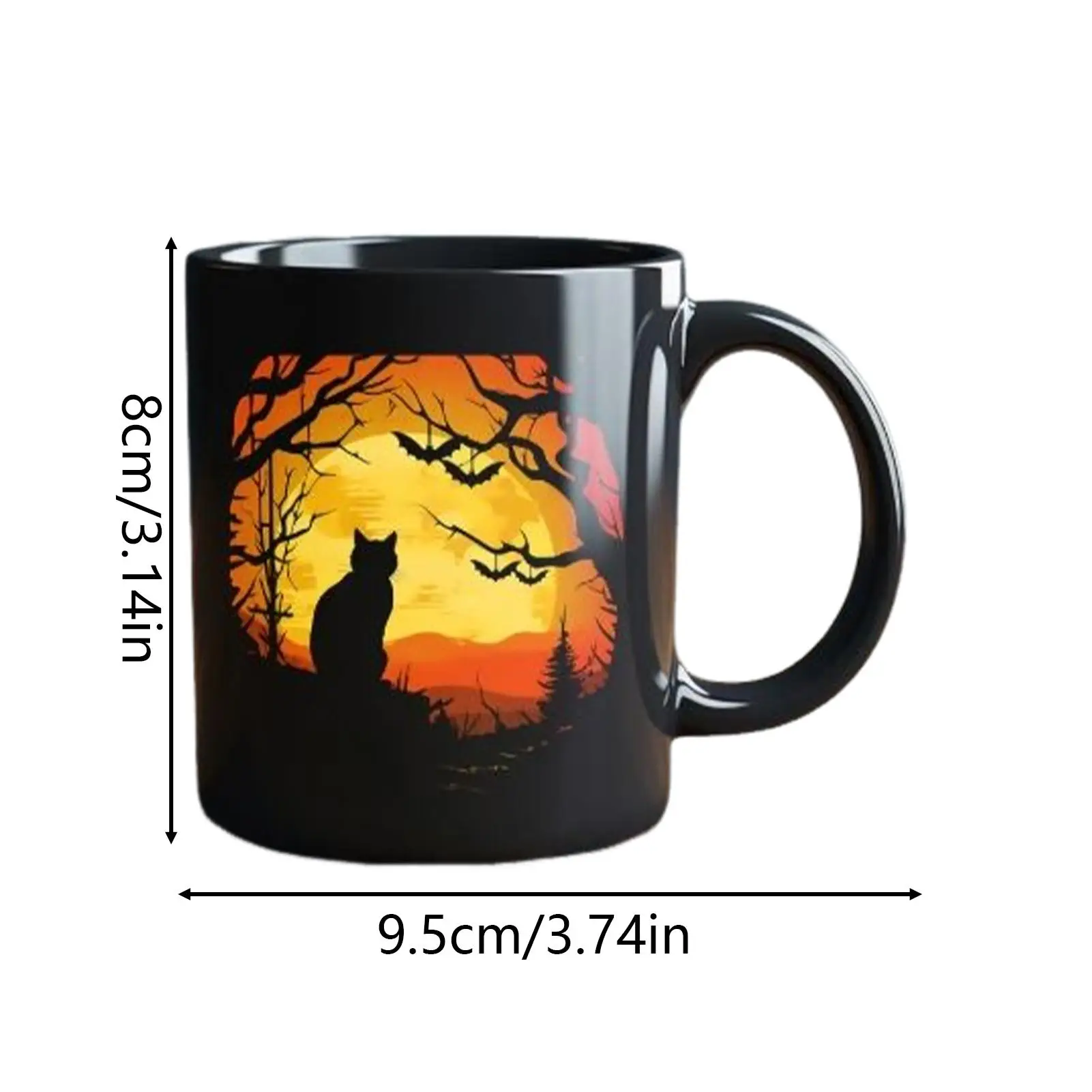 القط القهوة القدح السيراميك هالوين مضحك غامض فنجان القهوة كوب احتفالي القدح للأطفال البالغين العمل الرجال الأصدقاء البيرة الحليب النساء