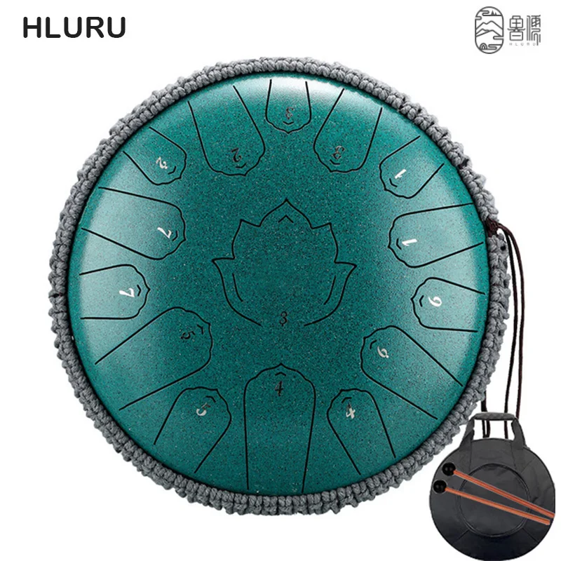 Hluru Music Drum 15 Notes Glucophone Steel Tongue Drum 13 14 Inch 15 Notes C Tone Ethereal Drum Percussion Musical Instruments