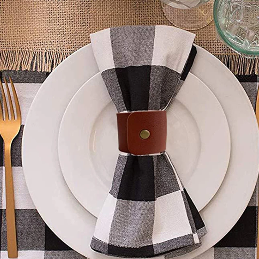 

12PCS Faux Napkin Rings Modern Farmhouse Decor Rustic Table Settings Handmade Fake Napkin Dining Gifts