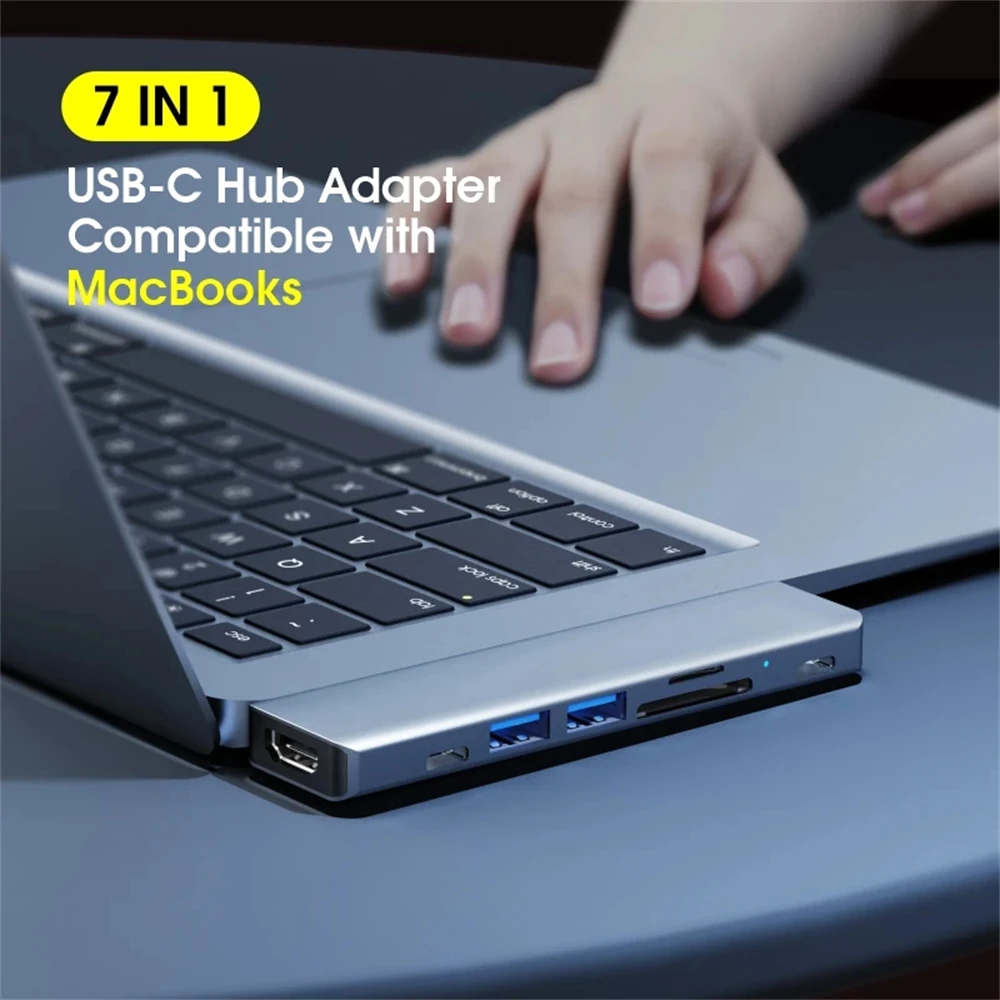 Vothoon USB C Adapter Type C to HDMI-compatible with USB 3.0 SD TF Card Reader for MacBook Pro Air USB C Hub image 2