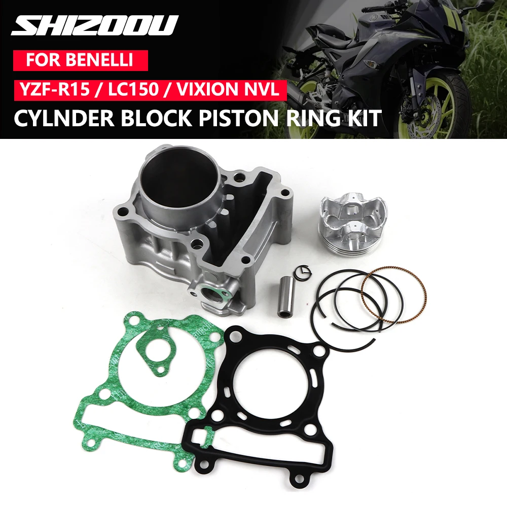 

Комплект цилиндров для мотоцикла с большим диаметром цилиндра 62 мм для Yamaha LC150 YZF R15 V2 Vixion NVL, модернизация до 177 куб. см, 1PA-E1311-10