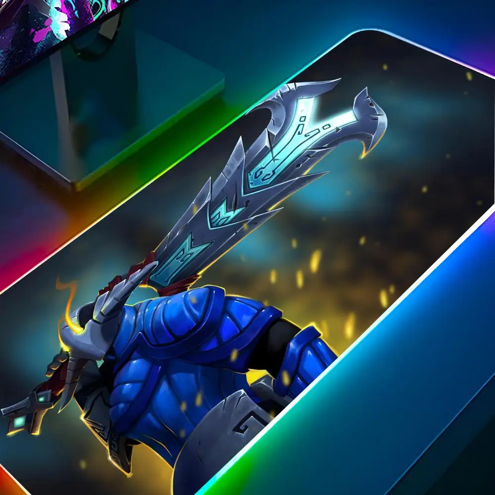

D-Dota 2 Mouse Pad RGB Pc Gamer Keyboard LED Glowing mause pad Mats Rubber Cute Cartoon Gaming Computer csgo lol pubg