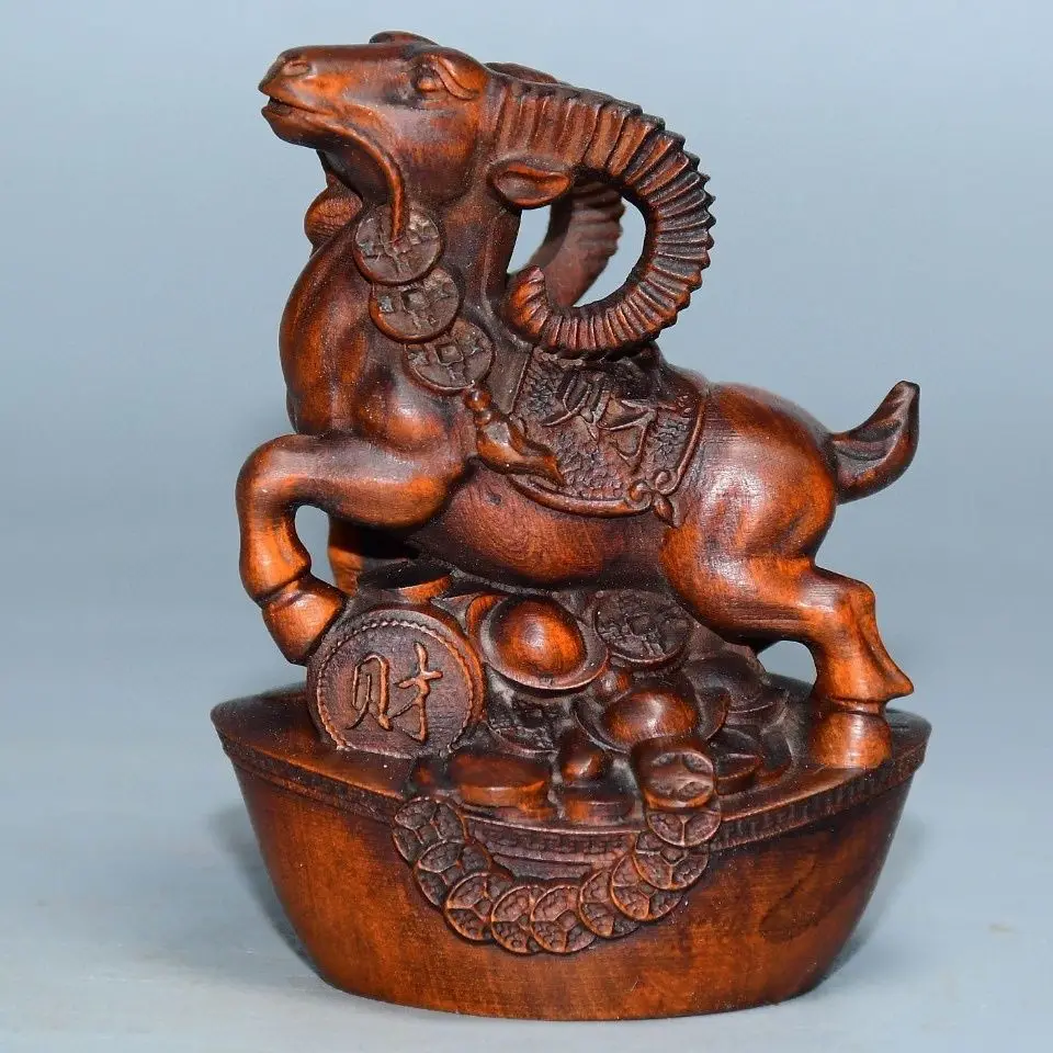 Wealth ingot goat zodiac sheep Statue Figurine Desktop Ornaments Home Decoration Crafts Tea Pet Decor
