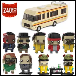 MOC Breakinged Baded Car White and Pinked Model Building Blocks Movie Vehicle Jessey Whites Idea Set Brick Toys Gifts