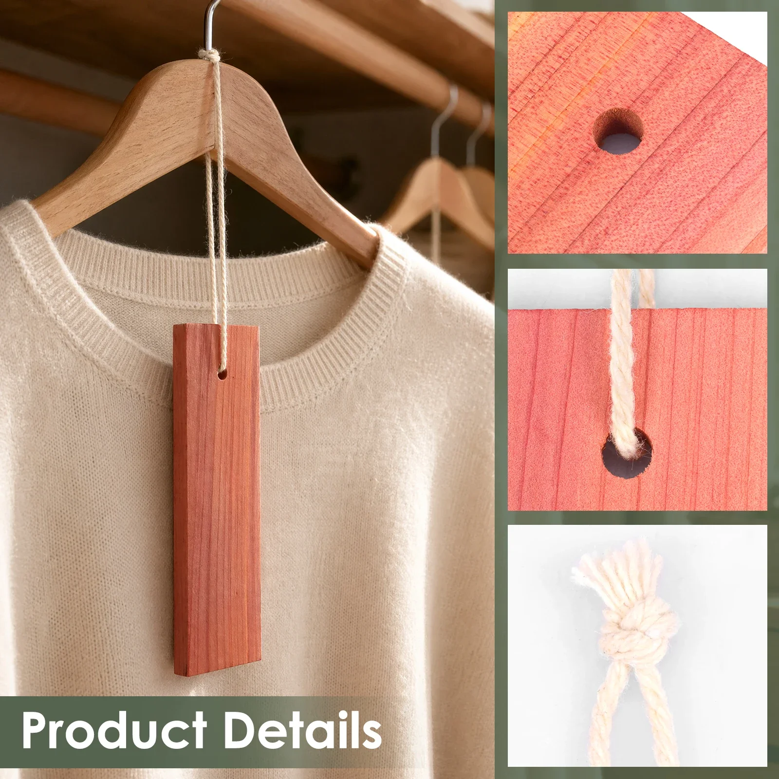 12Pcs Cedar Blocks Wardrobes Hanging Drawers Clothes Aromatic Scent Fresh Odour Deterrent Insect Cedar Wood Planks Chips