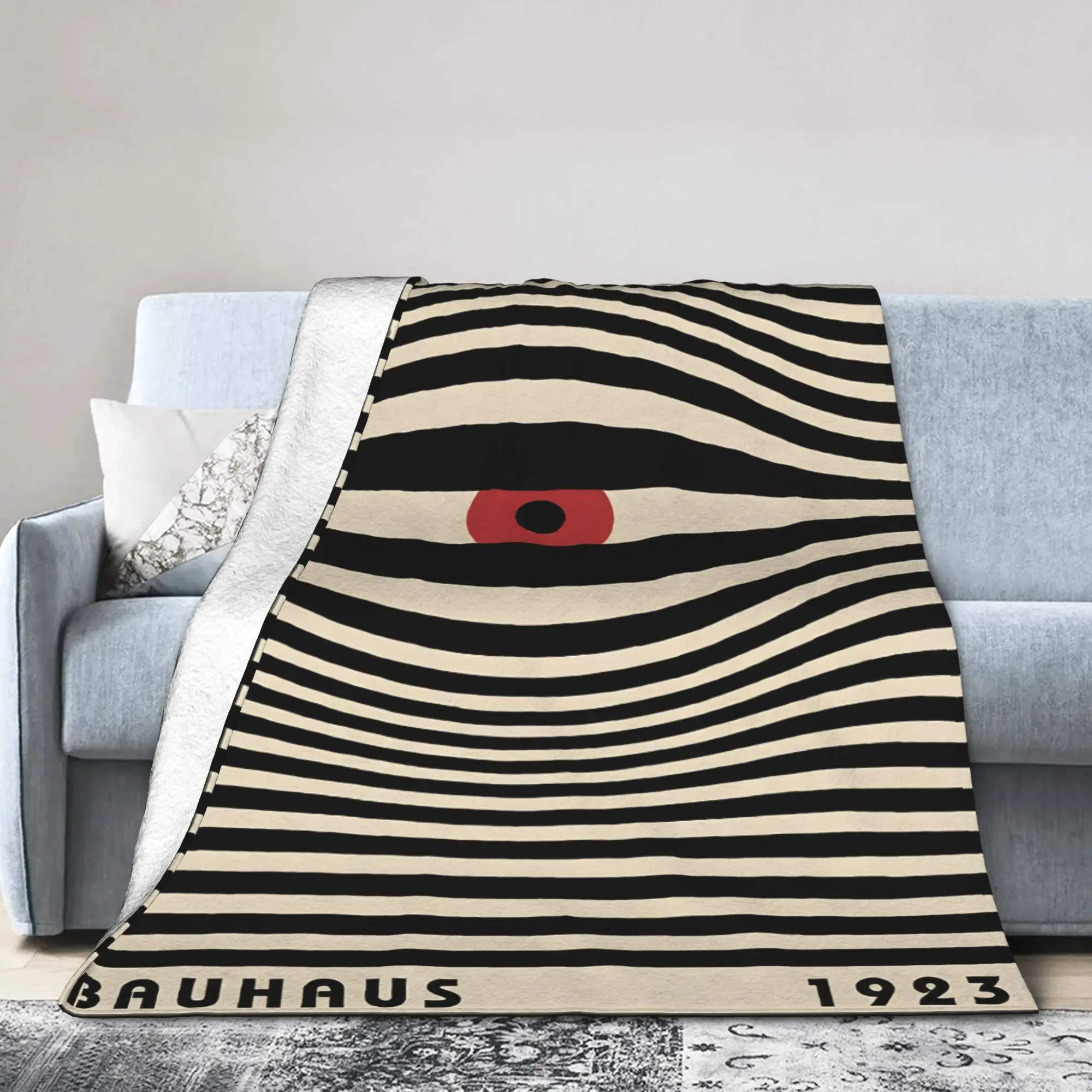 Bauhaus Eye 1923 Soft Blankets  Students Plush Throw Blanket Graphic Bedroom Flannel Bedspread Sofa Bed Cover