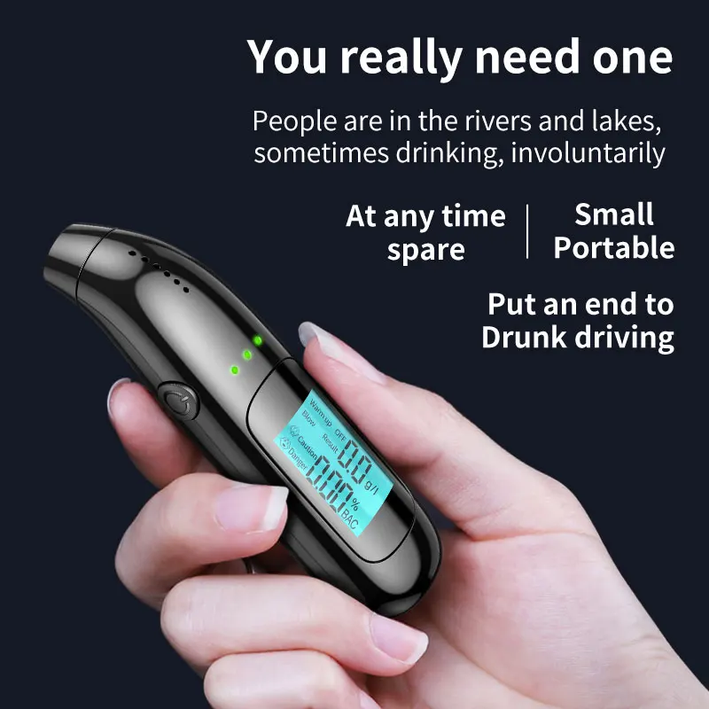 Professional Alcohol Detector LCD Display Digital Alcohol TesterBreath Rechargeable Breathalyzer Alcotester Drunk Driving Test