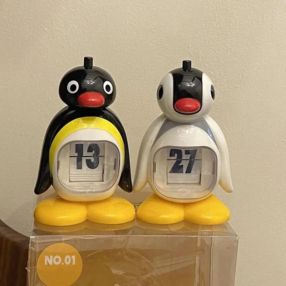 

New PVC Penguin Calendar Desktop Decoration Gift Penguin Doll Decoration Pressing Perpetual Calendar